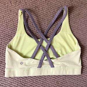 Lululemon Energy Bra in Pistachio Green and Heather grey